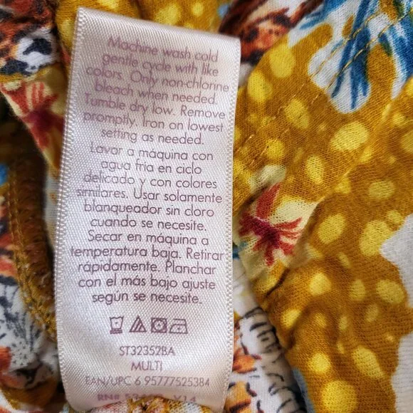 Secret Treasures Sleep Shorts Large 12/14 Tiger Floral Yellow - Picture 4 of 4